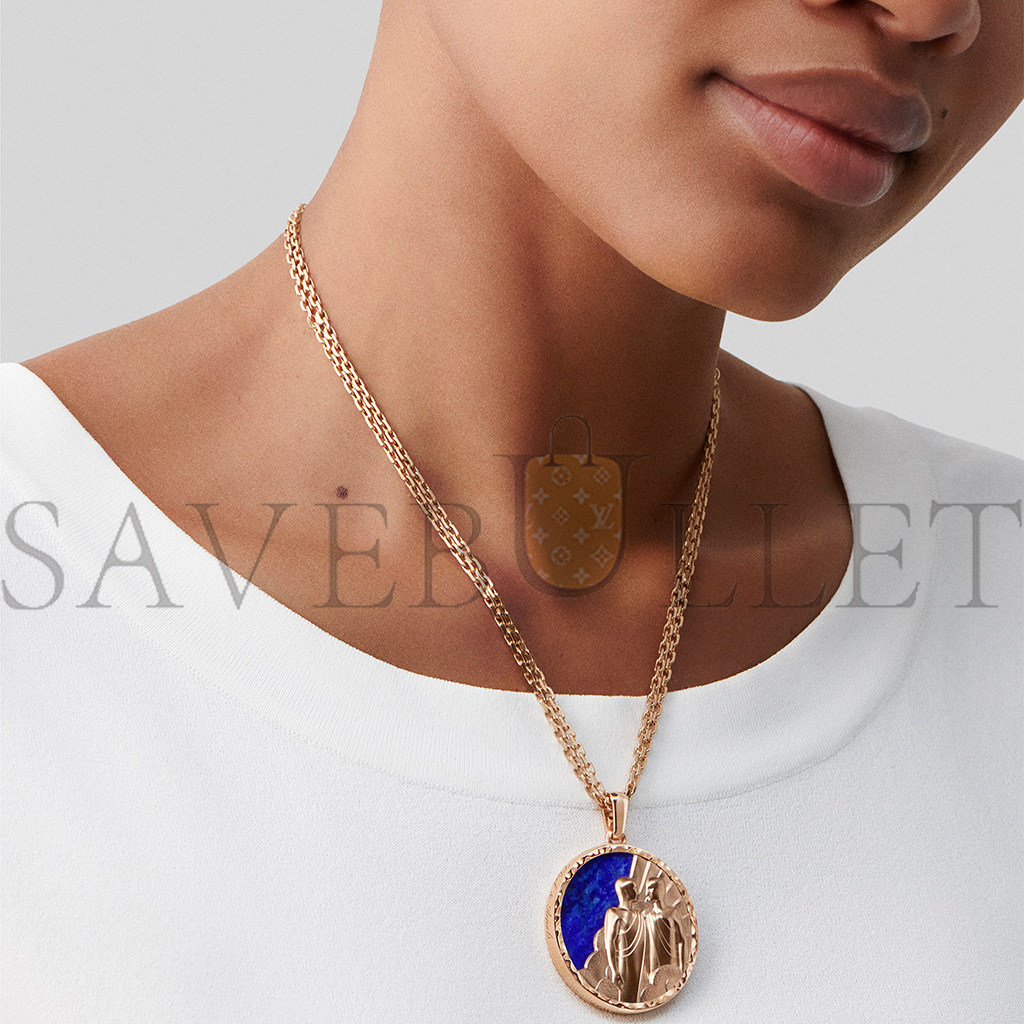 VAN CLEEF ARPELS ZODIAQUE LONG NECKLACE GEMINORUM (GEMINI) - ROSE GOLD, LAPIS LAZULI    VCARP9RD00